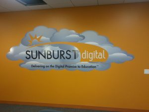 Sunburst Vinyl Wall Graphics Lobby Sign